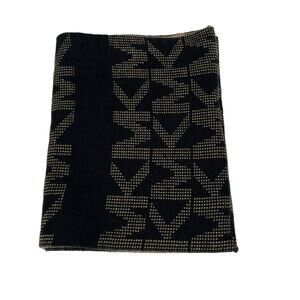 Michael Kors Designer Monogram Infinity Scarf Black Tan One Size